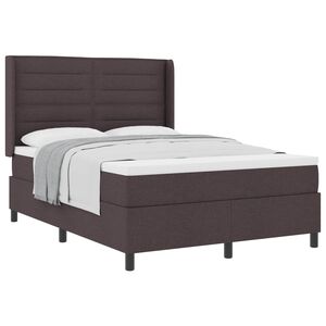 vidaXL Boxspringbett mit Matratze Dunkelbraun 140 x 190 cm Stoff
