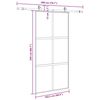 vidaXL Schiebet&uuml;r mit Beschlag Schwarz 102,5x205 cm Hartglas