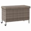 vidaXL Gartentruhe mit Rollen Grau 110x55x73 cm Poly Rattan