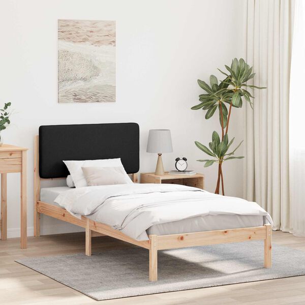 vidaXL Bettgestell mit gepolstertem Kopfteil Schwarz 90 x 200 cm