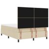 vidaXL Boxspringbett mit Matratze mit LED Creme 160 x 200 cm Stoff