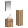 vidaXL Badezimmerm&ouml;bel-Set 4 pcs Artisan-Eiche Ingenieurholz und Glas