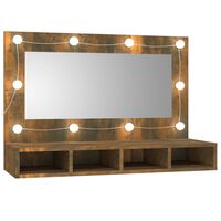 vidaXL Spiegelschrank mit LED Räuchereiche 90x31,5x62 cm