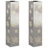 vidaXL Solar LED Weg Licht 2 stk. Warmes Wei&szlig; 18 x 18 x 80 cm