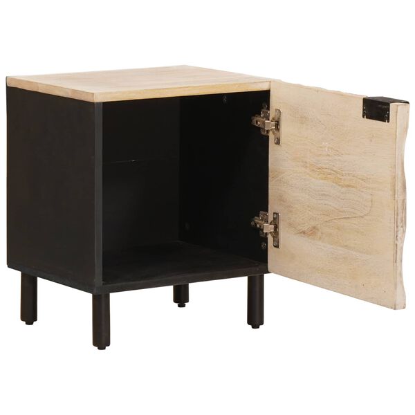 vidaXL Nachttisch 2 pcs Wei&szlig; 40 x 33 x 46 cm Massivholz Mango