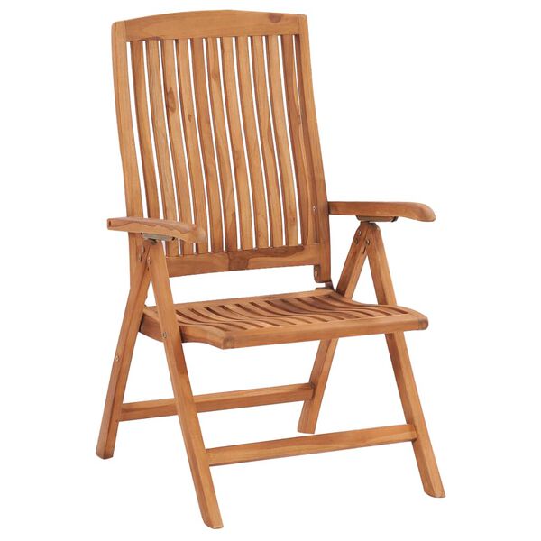 vidaXL Verstellbare Gartenst&uuml;hle mit Auflagen 6 Stk. Massivholz Teak