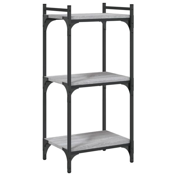 vidaXL B&uuml;cherregal 3 B&ouml;den Grau Sonoma 40x30x86 cm Holzwerkstoff