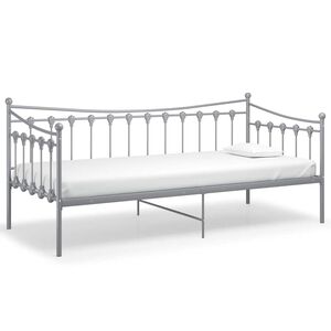 vidaXL Schlafsofa Bettgestell Grau Metall 90x200 cm