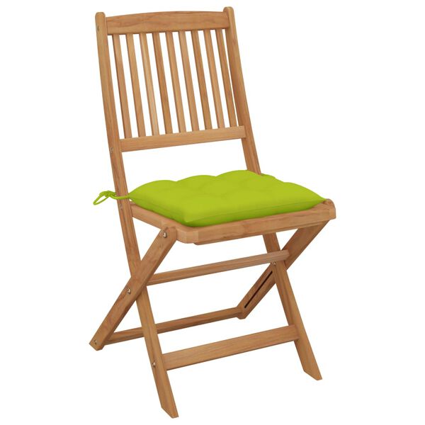vidaXL Klappbare Gartenst&uuml;hle 6 Stk. mit Kissen Massivholz Akazie