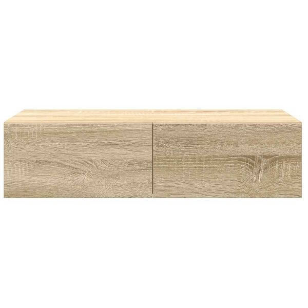 vidaXL Wandregal mit Schubladen Sonoma-Eiche 60x26,5x15 cm