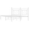 vidaXL Bettgestell mit Kopfteil Metall Wei&szlig; 140x190 cm