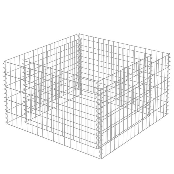 vidaXL Gabionen-Hochbeet Verzinkter Stahl 90&times;90&times;50 cm