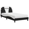 vidaXL Bett "Viana" mit Matratze Schwarz und Wei&szlig; 100x200 cm Kunstleder