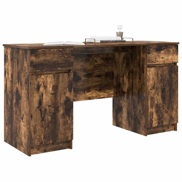 vidaXL Schreibtisch R&auml;uchereiche 140 x 49 x 76 cm Holzwerkstoff