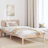 vidaXL Bettrahmen mit Kopfteil Natur 90 x 200 cm Massives Kiefernholz