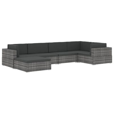 vidaXL Modular-Sofa-Eckteil 1 Stk. + Auflagen Poly Rattan Braun