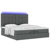 vidaXL Ottoman-Bett mit Matratzen & LEDs Dunkelgrau 200x200 cm Stoff