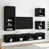 vidaXL Wand-Nachttisch mit LED-Leuchten Schwarz