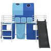 vidaXL Kinder-Etagenbett Wei&szlig; und Blau 74,5 x 190 cm Metall