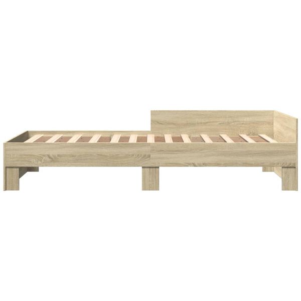 vidaXL Bettgestell ohne Matratze Sonoma-Eiche 75x190 cm Holzwerkstoff