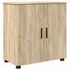 vidaXL Badezimmerm&ouml;bel-Set 4 pcs Sonoma-Eiche Holzwerkstoff & Metall