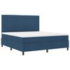 vidaXL Boxspringbett mit Matratze mit LED Blau 180 x 200 cm Stoff