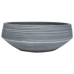 vidaXL Aufsatzwaschbecken Grau Rund &Oslash;41x14 cm Keramik
