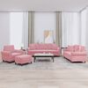 vidaXL 4-tlg. Sofagarnitur mit Kissen Rosa Samt