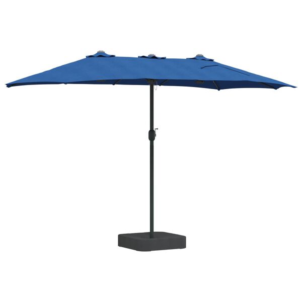 vidaXL Garten-Sonnenschirm Azurblau 385 x 209 x 244 cm Polyester