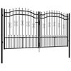 vidaXL Gartentor KAMPEN mit Speerspitze Schwarz 302 x 150 cm Stahl