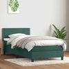 vidaXL Boxspringbett mit Matratze & LED Dunkelgr&uuml;n 100x220 cm Samt