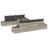 vidaXL Gartensofa-set 9 stk. Hellgrau Poly-Rattan
