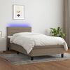 vidaXL Boxspringbett mit Matratze & LED Taupe 90x190 cm Stoff