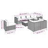 vidaXL 9-tlg. Garten-Lounge-Set mit Kissen Poly Rattan Grau