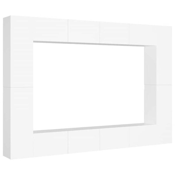 vidaXL 8-tlg. TV-Schrank-Set Wei&szlig; Holzwerkstoff