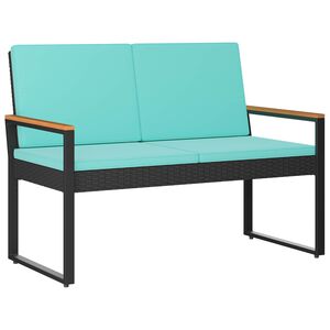 vidaXL Bank Outdoor 2 -Seater 107 x 61 x 80 cm Poly-Rattan Rechteckig