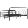 vidaXL Metallbett ohne Matratze mit Fu&szlig;teil Schwarz 160x200 cm