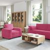 vidaXL 3-tlg. Sofagarnitur mit Kissen Weinrot Samt