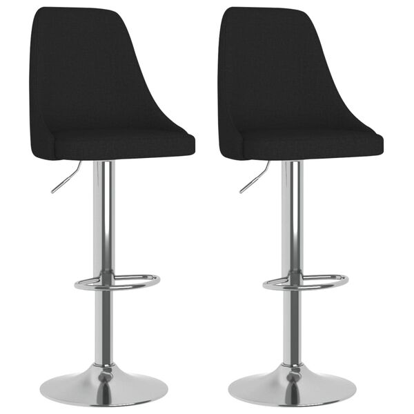 vidaXL Barhocker 2 Stk. Schwarz Stoff