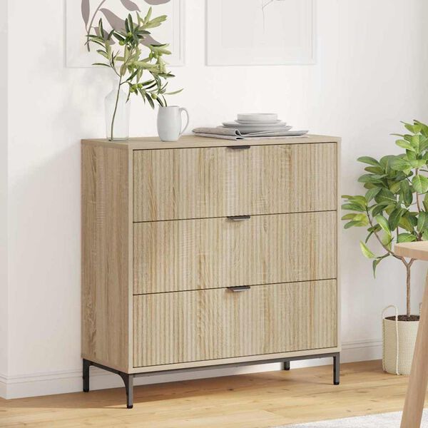 vidaXL Sideboard Sonoma-Eiche 79,5 x 33 x 82 cm Holzwerkstoff