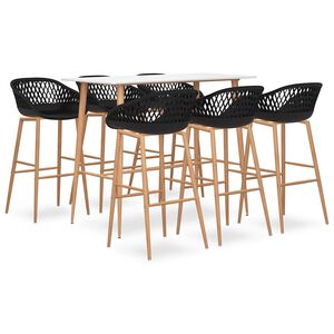 vidaXL 7-tlg. Bar-Set Wei&szlig; und Schwarz