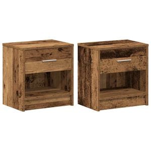 vidaXL Nachttische 2 Stk. mit Schublade Altholz-Optik 39x28x41 cm