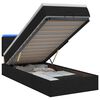 vidaXL Ottoman-Bett mit Matratze und LED Schwarz 90 x 200 cm Stoff