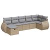 vidaXL 7-tlg. Garten-Sofagarnitur mit Kissen Beige Poly Rattan