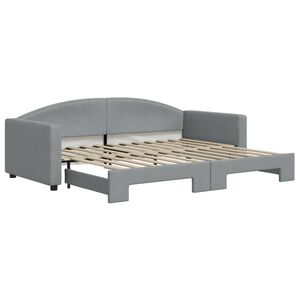 vidaXL Tagesbett Ausziehbar Hellgrau 90x200 cm Stoff