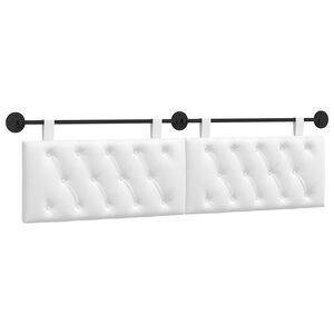 vidaXL H&auml;ngevorderseite Wandmontiert Wei&szlig; 190 x 55 x 7 cm Stoff