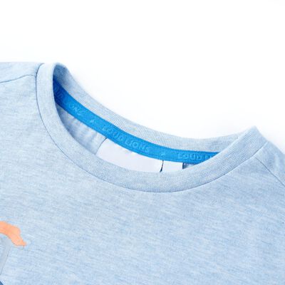 Kinder-T-Shirt Hellblau Melange 128