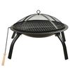 vidaXL 2-in-1 Feuerstelle und Grill mit Sch&uuml;rhaken 56x56x49 cm Stahl
