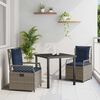 vidaXL Garten Essgruppe 3 pcs Grau Poly-Rattan