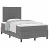 vidaXL Boxspringbett Hellgrau und Wei&szlig; 120 x 190 cm Cordstoff